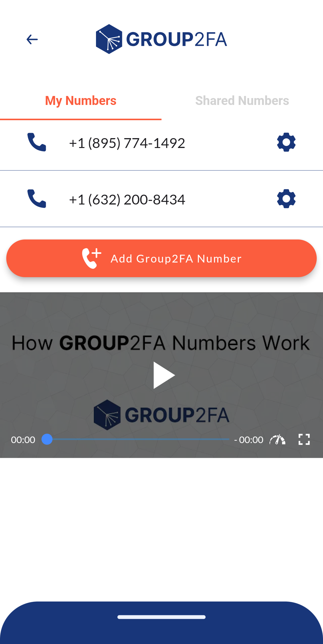 Group2FA Number Management